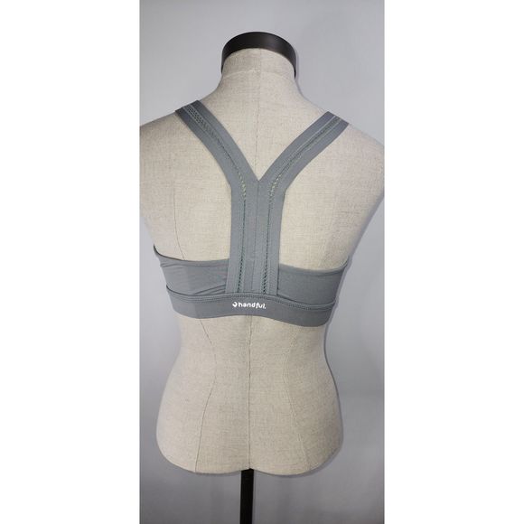 Handful Women's Grey Sports Bra, Yoga Top Size S - Picture 3 of 6